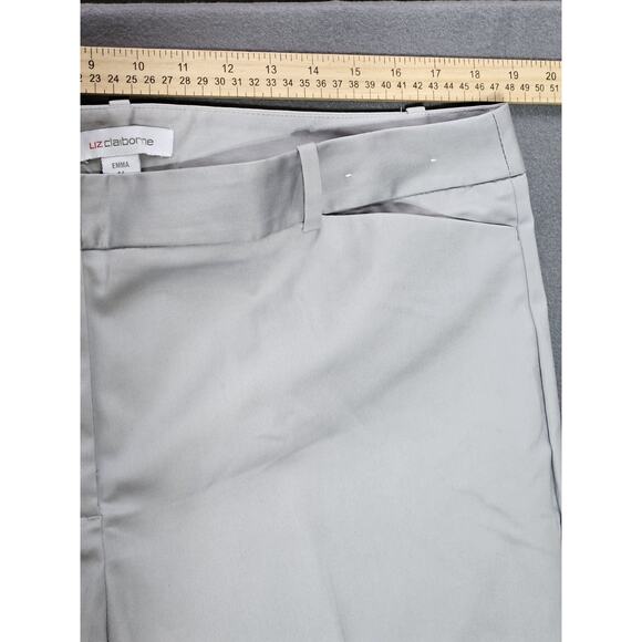 Liz Claiborne Pants Womens 16 Gray Ankle Length Slim Leg Mid Rise Dress Pants - Picture 7 of 13